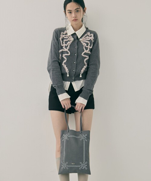 tanakadaisuke(タナカダイスケ)の「【tanakadaisuke/タナカダイスケ】Rhinestone frame tote bag/ラインストーンフレームトートバッグ(トートバッグ・レディース・ブラック/グレー・FREE)」の20枚目の写真