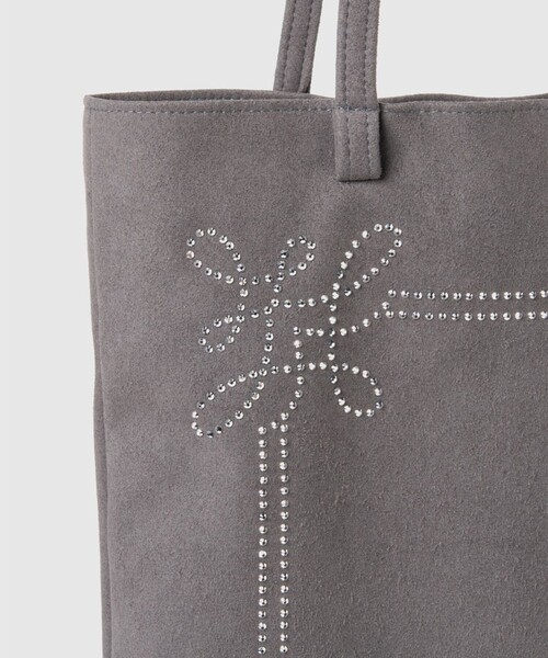 tanakadaisuke/タナカダイスケ】Rhinestone frame tote bag/ライン