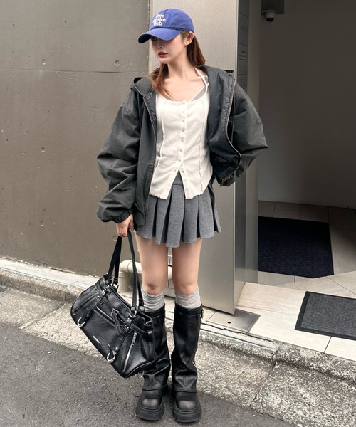 RAY CASSIN（レイカズン）の「オーバーサイズフードダブルジップパーカー / ブルゾン（ブルゾン・レディース・グレー/ベージュ/ネイビー・FREE）」の11枚目の写真