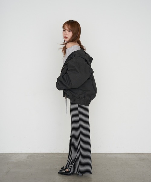 RAY CASSIN（レイカズン）の「オーバーサイズフードダブルジップパーカー / ブルゾン（ブルゾン・レディース・グレー/ベージュ/ネイビー・FREE）」の17枚目の写真