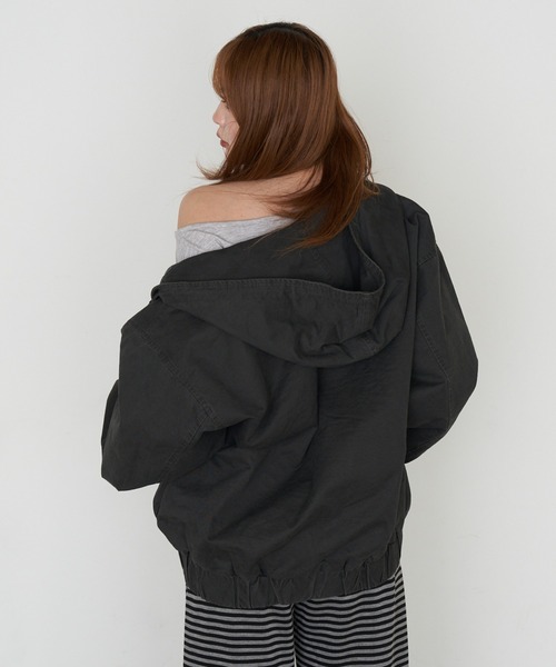 RAY CASSIN（レイカズン）の「オーバーサイズフードダブルジップパーカー / ブルゾン（ブルゾン・レディース・グレー/ベージュ/ネイビー・FREE）」の14枚目の写真