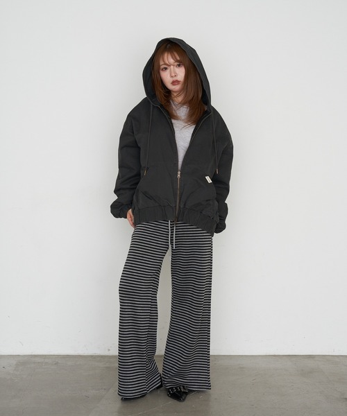 RAY CASSIN（レイカズン）の「オーバーサイズフードダブルジップパーカー / ブルゾン（ブルゾン・レディース・グレー/ベージュ/ネイビー・FREE）」の19枚目の写真