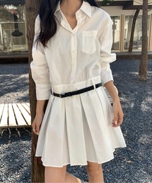 Siel（シエル）の「ベルト付きシャツワンピ（シャツワンピース）」