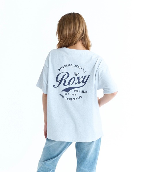 ROXY(ロキシー)の「ROXY ウィメンズ ROXY WITH HEART S/S TEE半袖Tシャツ ドロップショルダー【2026年春夏モデル】/バックプリント(Tシャツ/カットソー・レディース・ナチュラル/グレー/ブラック・LARGE/MEDIUM/SMALL)」の2枚目の写真