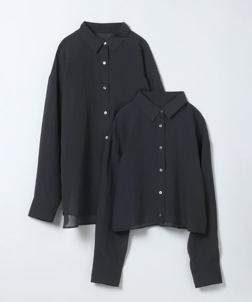 JEANASIS（ジーナシス）の「【選べる着丈】セミグロスシアーシャツ/647671（シャツ/ブラウス・レディース・ブラック/ブラウン系その他/ホワイト/ライム・MEDIUM/LARGE）」の3枚目の写真