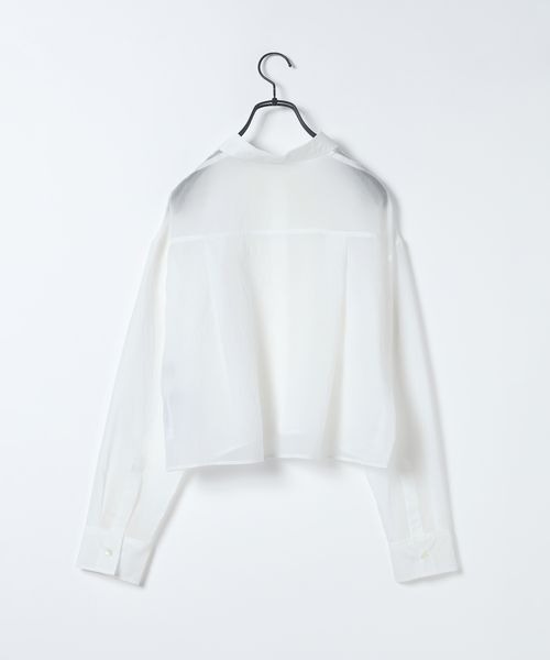 JEANASIS（ジーナシス）の「【選べる着丈】セミグロスシアーシャツ/647671（シャツ/ブラウス・レディース・ブラック/ブラウン系その他/ホワイト/ライム・MEDIUM/LARGE）」の13枚目の写真