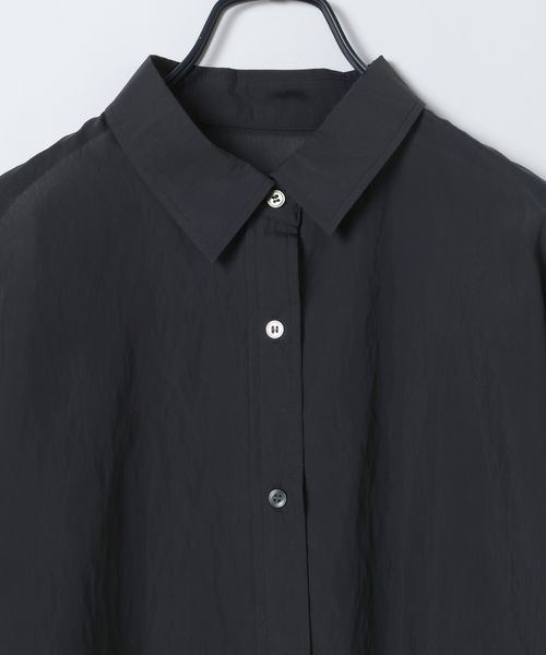 JEANASIS（ジーナシス）の「【選べる着丈】セミグロスシアーシャツ/647671（シャツ/ブラウス・レディース・ブラック/ブラウン系その他/ホワイト/ライム・MEDIUM/LARGE）」の7枚目の写真