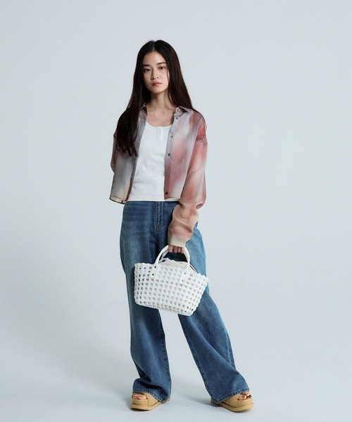 JEANASIS（ジーナシス）の「【選べる着丈】セミグロスシアーシャツ/647671（シャツ/ブラウス・レディース・ブラック/ブラウン系その他/ホワイト/ライム・MEDIUM/LARGE）」の20枚目の写真