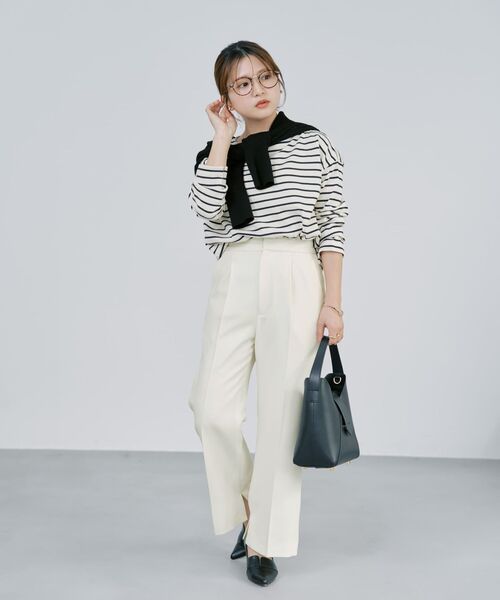 COHINA(コヒナ)の「サイドスリットフレアパンツ 【低身長・小柄女性】(その他パンツ・レディース・ピンク/ホワイト/ブルー・XS-Short/S-Short/S-Regular/XS-Regular)」の5枚目の写真