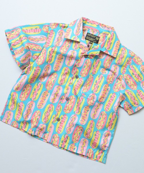 Life Support Products(ライフサポートプロダクツ)の「【UVカット/速乾】POKOPOKOドライ総柄半袖シャツ/セットアップ可(シャツ/ブラウス・キッズ・カーキ/エメラルド/ホワイト系2/ブルー/パープル/ラベンダー/ベージュ/チャコール/ブルー系1/ライトグリーン/レッド/ブラック系1・90/100/110/120/130/140/150)」の8枚目の写真