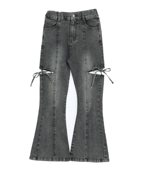 ANAP GｉRL（アナップガール）の「サイドリボン フレアパンツ（別売りセットアップ）（キッズお揃い）（デニムパンツ・キッズ・ブラック/ブルー・M/S/XS）」の14枚目の写真