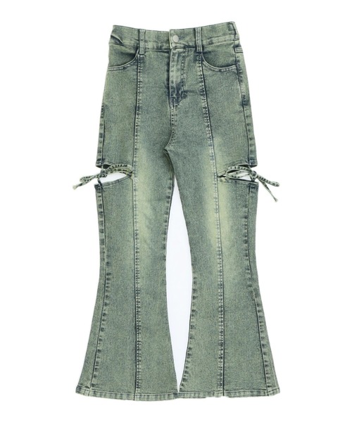 ANAP GｉRL（アナップガール）の「サイドリボン フレアパンツ（別売りセットアップ）（キッズお揃い）（デニムパンツ・キッズ・ブラック/ブルー・M/S/XS）」の16枚目の写真