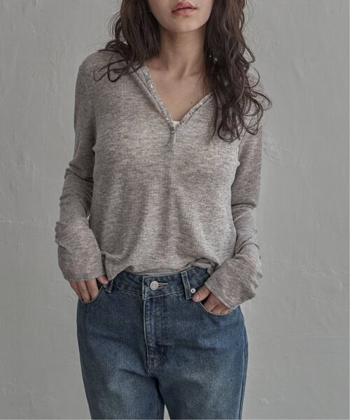 notch.(ノッチ)の「シアーフーディロンT(Tシャツ/カットソー・レディース・ライトパープル/アイボリー/グレー・M)」の1枚目の写真