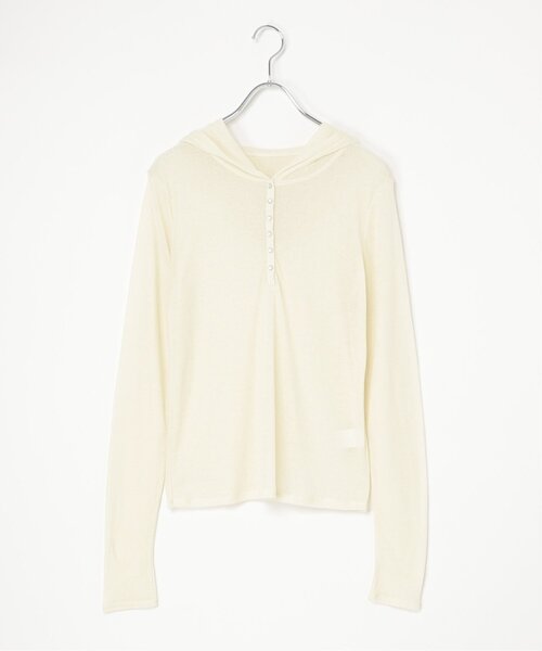 notch.(ノッチ)の「シアーフーディロンT(Tシャツ/カットソー・レディース・ライトパープル/アイボリー/グレー・M)」の2枚目の写真