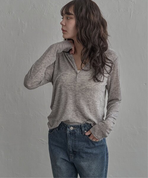 notch.(ノッチ)の「シアーフーディロンT(Tシャツ/カットソー・レディース・ライトパープル/アイボリー/グレー・M)」の8枚目の写真