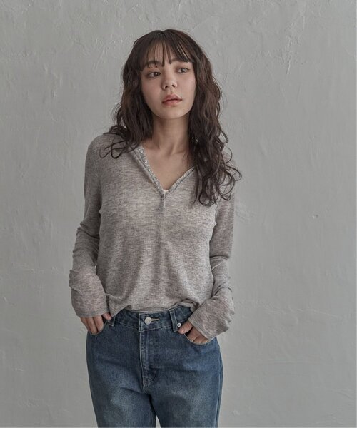 notch.(ノッチ)の「シアーフーディロンT(Tシャツ/カットソー・レディース・ライトパープル/アイボリー/グレー・M)」の7枚目の写真