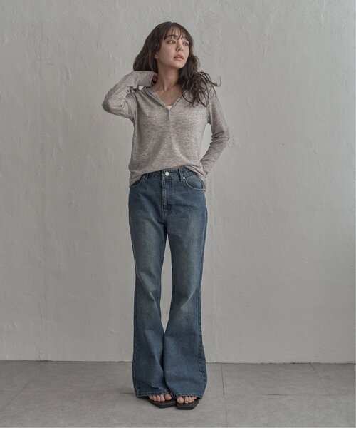 notch.(ノッチ)の「シアーフーディロンT(Tシャツ/カットソー・レディース・ライトパープル/アイボリー/グレー・M)」の4枚目の写真