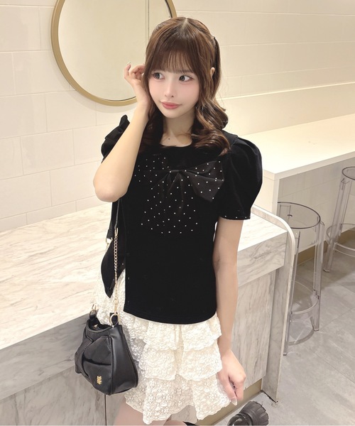 one way(ワンウェイ)の「リボンアシメトップス(Tシャツ/カットソー・レディース・ブラック系その他/ネイビー系/ホワイト系その他・FREE)」の8枚目の写真