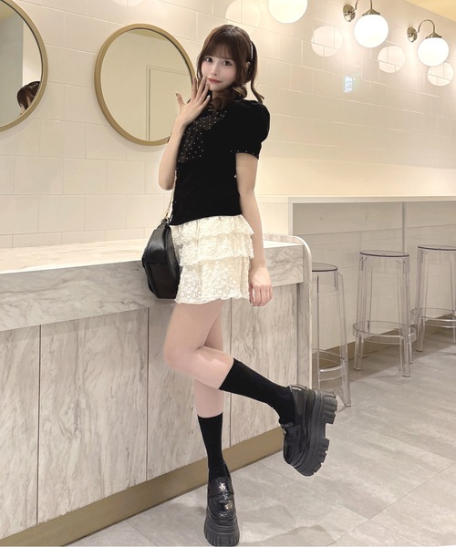 one way(ワンウェイ)の「リボンアシメトップス(Tシャツ/カットソー・レディース・ブラック系その他/ネイビー系/ホワイト系その他・FREE)」の12枚目の写真