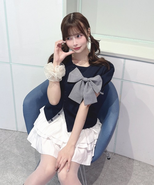 one way(ワンウェイ)の「リボンアシメトップス(Tシャツ/カットソー・レディース・ブラック系その他/ネイビー系/ホワイト系その他・FREE)」の13枚目の写真