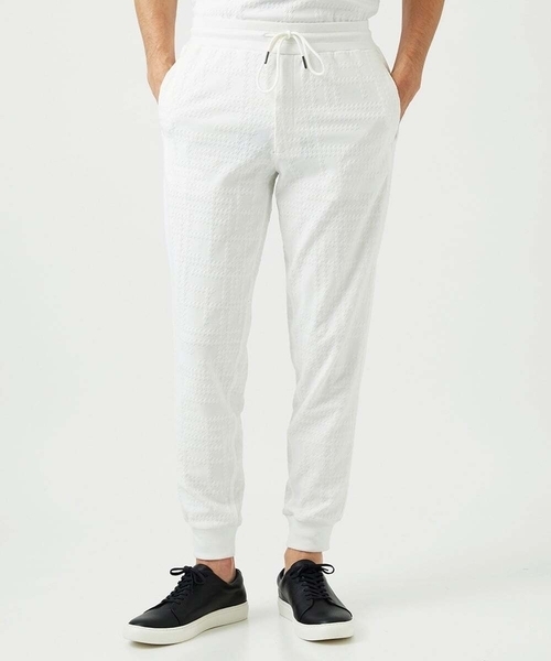 MICHEL KLEIN HOMME   （ミッシェルクランオム）の「【セットアップ】ジャカードリラックスパンツ（その他パンツ・メンズ・ブラック/ホワイト・MEDIUM/LARGE/X-LARGE）」の3枚目の写真