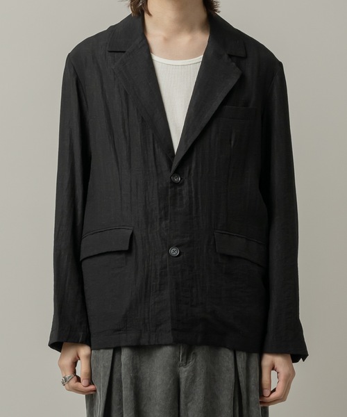 CASPER JOHN（キャスパージョン）の「Sheer tailored jacket/シアーテーラードジャケット（テーラードジャケット・メンズ・ブラック/ネイビー/ピンク/ミント/アイボリー・LARGE/MEDIUM/SMALL/X-SMALL）」の6枚目の写真