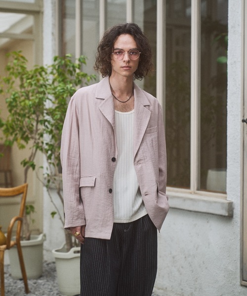 CASPER JOHN（キャスパージョン）の「Sheer tailored jacket/シアーテーラードジャケット（テーラードジャケット・メンズ・ブラック/ネイビー/ピンク/ミント/アイボリー・LARGE/MEDIUM/SMALL/X-SMALL）」の16枚目の写真