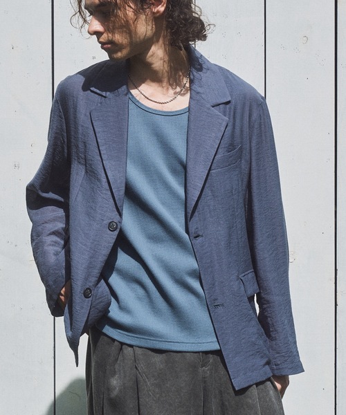 CASPER JOHN（キャスパージョン）の「Sheer tailored jacket/シアーテーラードジャケット（テーラードジャケット・メンズ・ブラック/ネイビー/ピンク/ミント/アイボリー・LARGE/MEDIUM/SMALL/X-SMALL）」の13枚目の写真