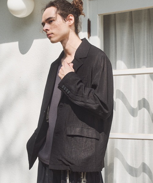 CASPER JOHN（キャスパージョン）の「Sheer tailored jacket/シアーテーラードジャケット（テーラードジャケット・メンズ・ブラック/ネイビー/ピンク/ミント/アイボリー・LARGE/MEDIUM/SMALL/X-SMALL）」の8枚目の写真