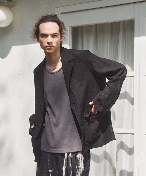 CASPER JOHN（キャスパージョン）の「Sheer tailored jacket/シアーテーラードジャケット（テーラードジャケット・メンズ・ブラック/ネイビー/ピンク/ミント/アイボリー・LARGE/MEDIUM/SMALL/X-SMALL）」の7枚目の写真