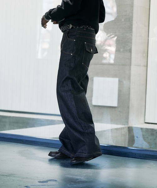 ANDER HUNK（アンダーハンク）の「14oz Selvege Wide Straight Denim / 14オンスセルビッジワイドストレートデニム（デニムパンツ・メンズ・ライトインディゴブルー/ブラック・MEDIUM/SMALL/LARGE）」の15枚目の写真