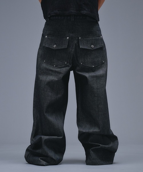 ANDER HUNK(アンダーハンク)の「14oz Selvege Wide Straight Denim / 14オンスセルビッジワイドストレートデニム(デニムパンツ・メンズ・ライトインディゴブルー/ブラック・MEDIUM/SMALL/LARGE)」の11枚目の写真