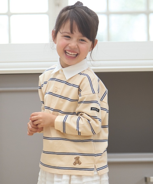 petit main(プティマイン)の「【リンク】ボーダーラガー長袖Tシャツ(Tシャツ/カットソー・キッズ・ネイビー/ブラウン/クリーム・100cm/90cm/130cm/120cm/80cm/110cm)」の21枚目の写真