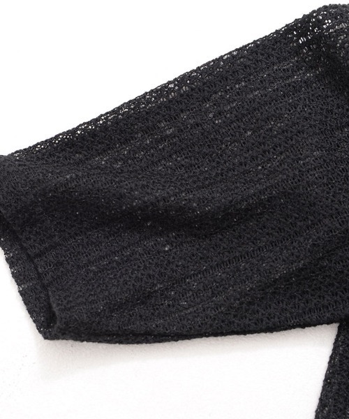 Bernings Sho(バーニングショー)の「『Bernings Sho/バーニングショー』透かしニット5分袖&アシンメトリータンク(ニット/セーター・メンズ・ホワイト/ブラック・M/L/XL)」の21枚目の写真