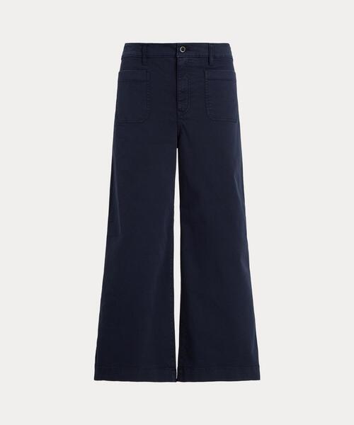 LAUREN RALPH LAUREN(ローレン ラルフ ローレン)の「ストレッチ チノ ワイドレッグ クロップド パンツ(チノパンツ・レディース・ネイビー系1・6/8/2/0)」の2枚目の写真