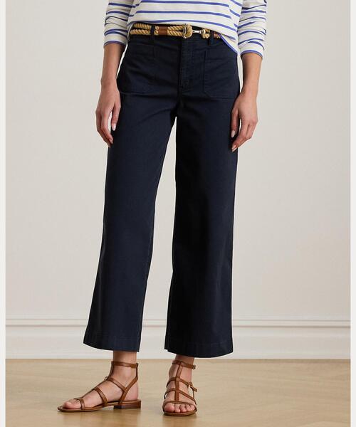 LAUREN RALPH LAUREN(ローレン ラルフ ローレン)の「ストレッチ チノ ワイドレッグ クロップド パンツ(チノパンツ・レディース・ネイビー系1・6/8/2/0)」の3枚目の写真