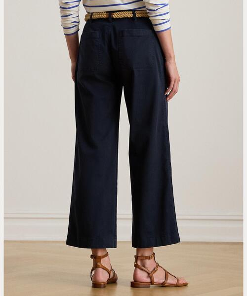 LAUREN RALPH LAUREN(ローレン ラルフ ローレン)の「ストレッチ チノ ワイドレッグ クロップド パンツ(チノパンツ・レディース・ネイビー系1・6/8/2/0)」の6枚目の写真