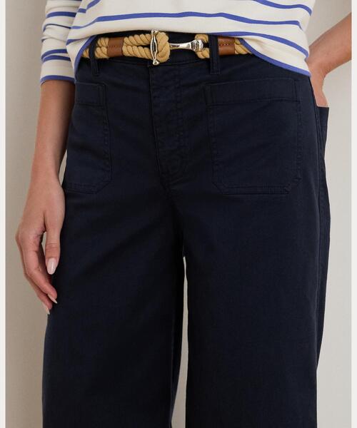 LAUREN RALPH LAUREN(ローレン ラルフ ローレン)の「ストレッチ チノ ワイドレッグ クロップド パンツ(チノパンツ・レディース・ネイビー系1・6/8/2/0)」の5枚目の写真