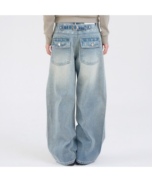 OAFISH(オアフィッシュ)の「Cinch Laser Denim Pants, Light Blue(デニムパンツ・レディース・その他・1/2)」の1枚目の写真