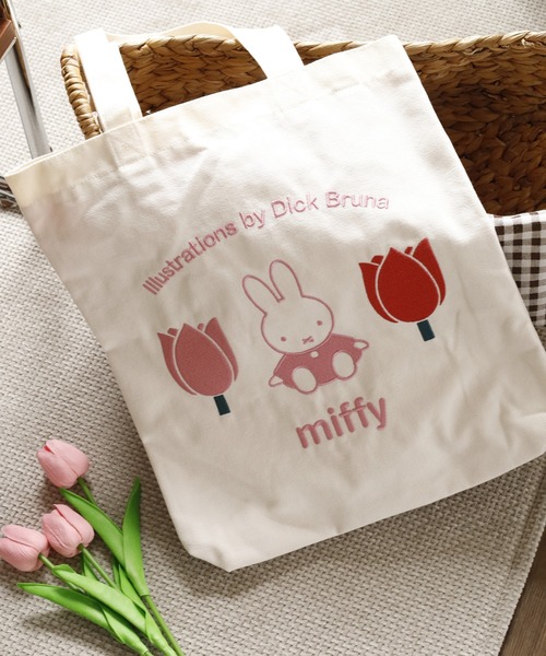 Miffy( ミッフィー)の「miffy ミッフィー トートバッグ 刺繍(トートバッグ・レディース・ホワイト系1/ホワイト系2・FREE)」の2枚目の写真