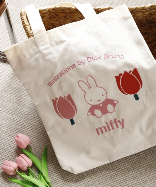 Miffy( ミッフィー)の「miffy ミッフィー トートバッグ 刺繍(トートバッグ・レディース・ホワイト系1/ホワイト系2・FREE)」の3枚目の写真