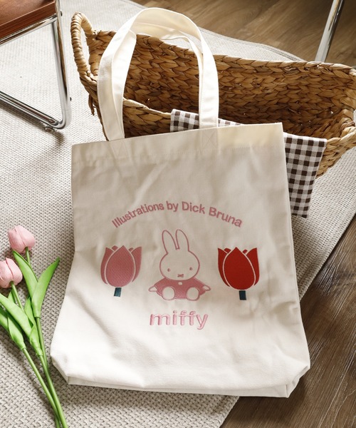 Miffy( ミッフィー)の「miffy ミッフィー トートバッグ 刺繍(トートバッグ・レディース・ホワイト系1/ホワイト系2・FREE)」の4枚目の写真