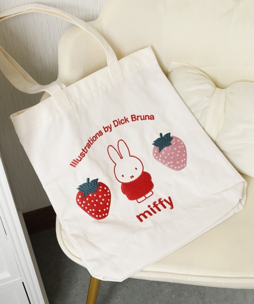 Miffy( ミッフィー)の「miffy ミッフィー トートバッグ 刺繍(トートバッグ・レディース・ホワイト系1/ホワイト系2・FREE)」の6枚目の写真