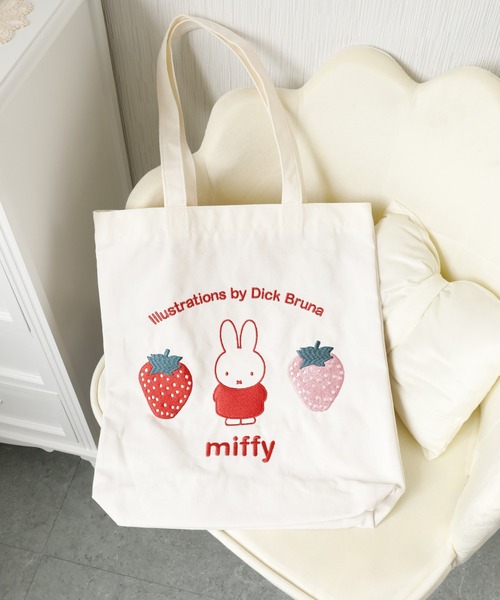 Miffy( ミッフィー)の「miffy ミッフィー トートバッグ 刺繍(トートバッグ・レディース・ホワイト系1/ホワイト系2・FREE)」の7枚目の写真