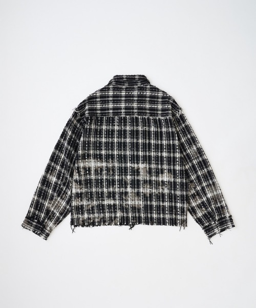 ADAM PATEK(アダムパテック)の「【ADAMPATEK/アダムパテック】short length bleached check zipup shirt/ショート丈ZIPチェックシャツ(シャツ/ブラウス・メンズ・ブラック/ホワイト・2/1)」の16枚目の写真