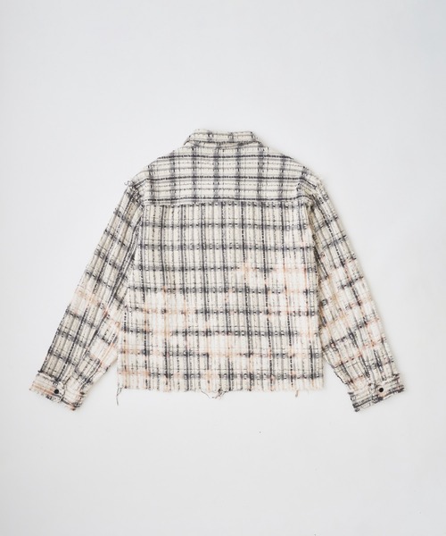 ADAM PATEK(アダムパテック)の「【ADAMPATEK/アダムパテック】short length bleached check zipup shirt/ショート丈ZIPチェックシャツ(シャツ/ブラウス・メンズ・ブラック/ホワイト・2/1)」の14枚目の写真