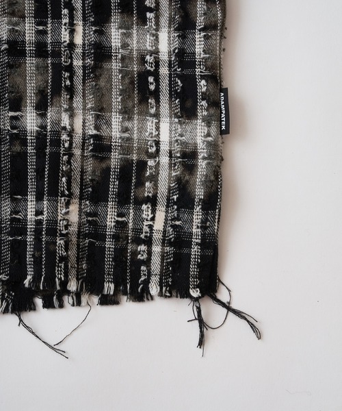 ADAM PATEK(アダムパテック)の「【ADAMPATEK/アダムパテック】short length bleached check zipup shirt/ショート丈ZIPチェックシャツ(シャツ/ブラウス・メンズ・ブラック/ホワイト・2/1)」の11枚目の写真
