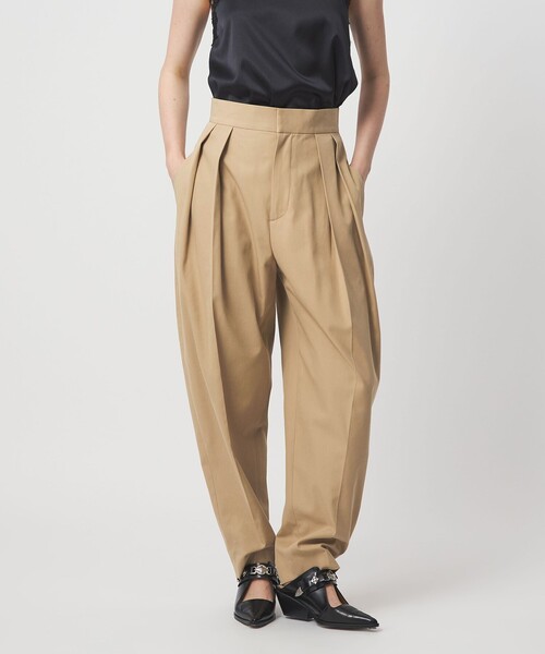 ASTRAET（アストラット）の「＜ASTRAET＞2タック カーブ ワイドパンツ（その他パンツ・レディース・ブラック/ベージュ・0/2）」の2枚目の写真