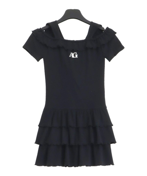 ANAP GiRL(アナップガール)の「袖2WAY 肩アキ ティアード ワンピース(ワンピース・キッズ・ブラック/ライトグレー・XS/S/M)」の21枚目の写真