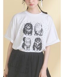 merry jenny | pindot cat tee(Tシャツ/カットソー)